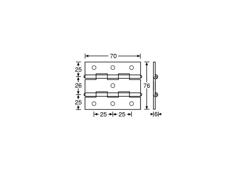 Adam Hall Hardware 2600 - Double Hinge galvanised 